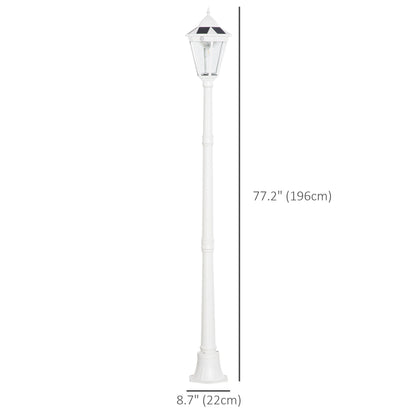 77" Solar Lamp Post Light Outdoor Street Lamp, Motion Activated Sensor PIR, Adjustable Brightness for Backyard, White Solar Post Lamps   at Gallery Canada