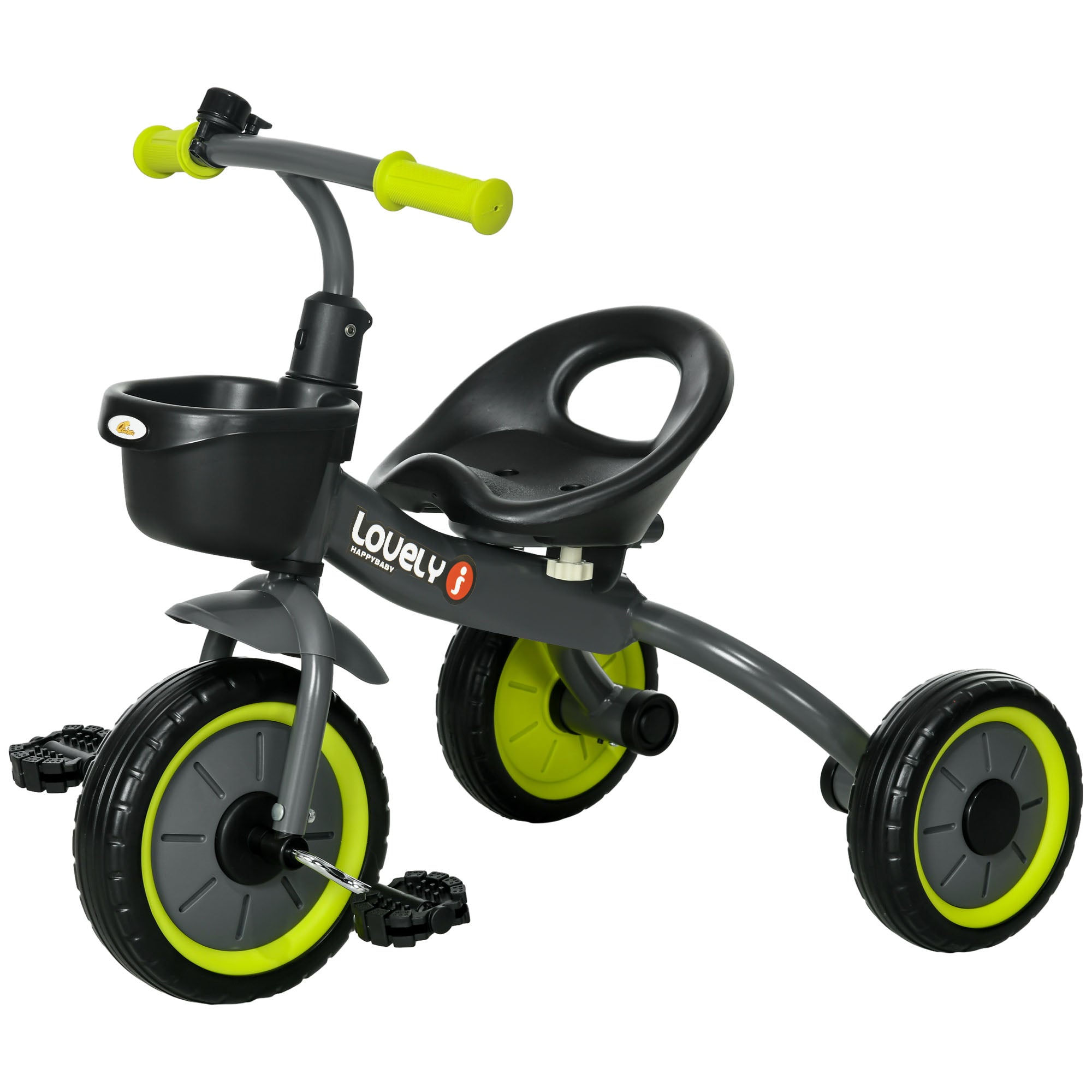 Tricycle for Toddler 2-5 Year Old Girls and Boys, Toddler Bike with Adjustable Seat, Basket, Bell, Black Tricycles for Kids Black  at Gallery Canada