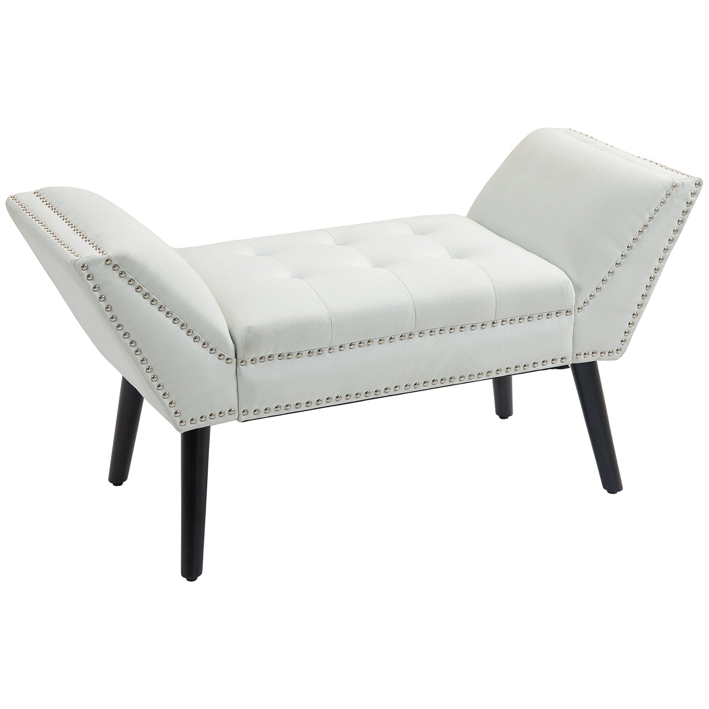 Modern Upholstered Bench, End of Bed Bench for Bedroom, Hallway Bench with Arms and Nailhead Trim Storage Ottomans & Benches   at Gallery Canada