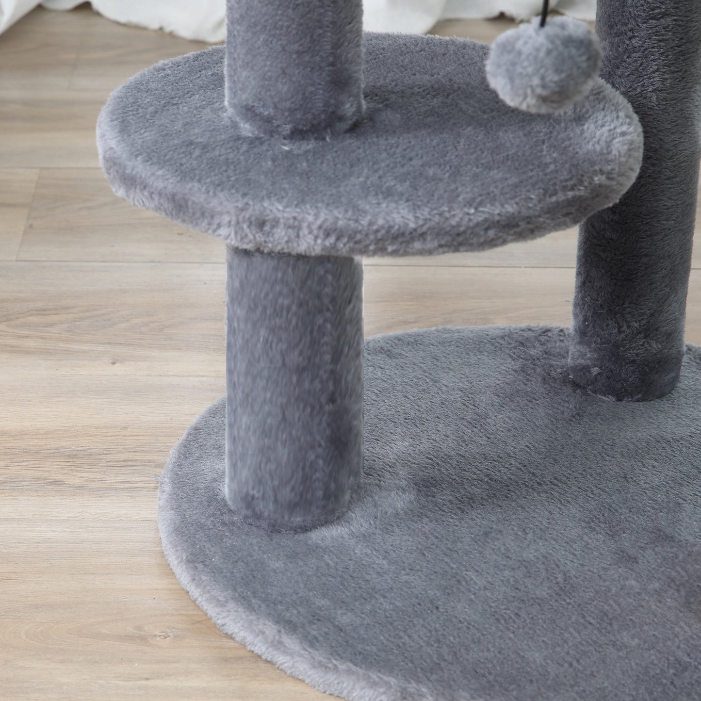 41" Cat Tree Tower with Condo, Scratching Posts and Hanging Ball, Grey Cat Towers   at Gallery Canada