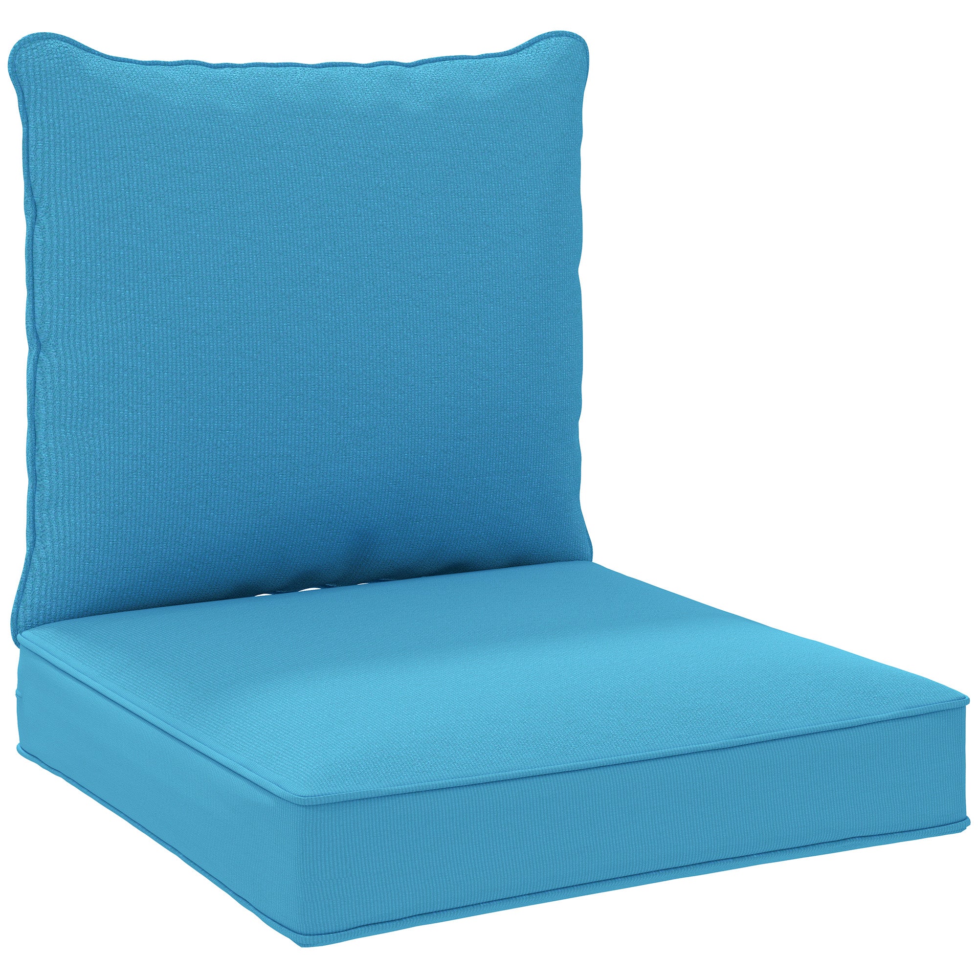 Patio Chair Cushions, Thick Deep Seat Outdoor Seat Cushion with Back Cushion, Turquoise Patio Chair Cushions at Gallery Canada