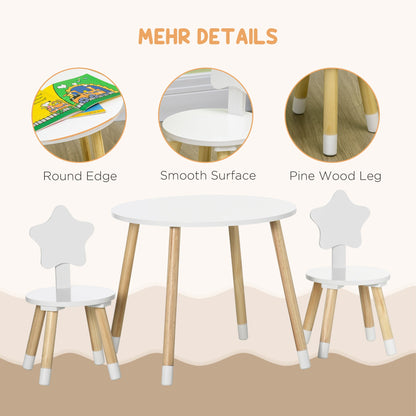 Wooden Kids Table and Chair Set for Arts &; Crafts, Snack Time, Homework, 3 Piece Cute Kiddy Activity Table and 2 Chairs, Easy to Assemble Kids Table Sets   at Gallery Canada