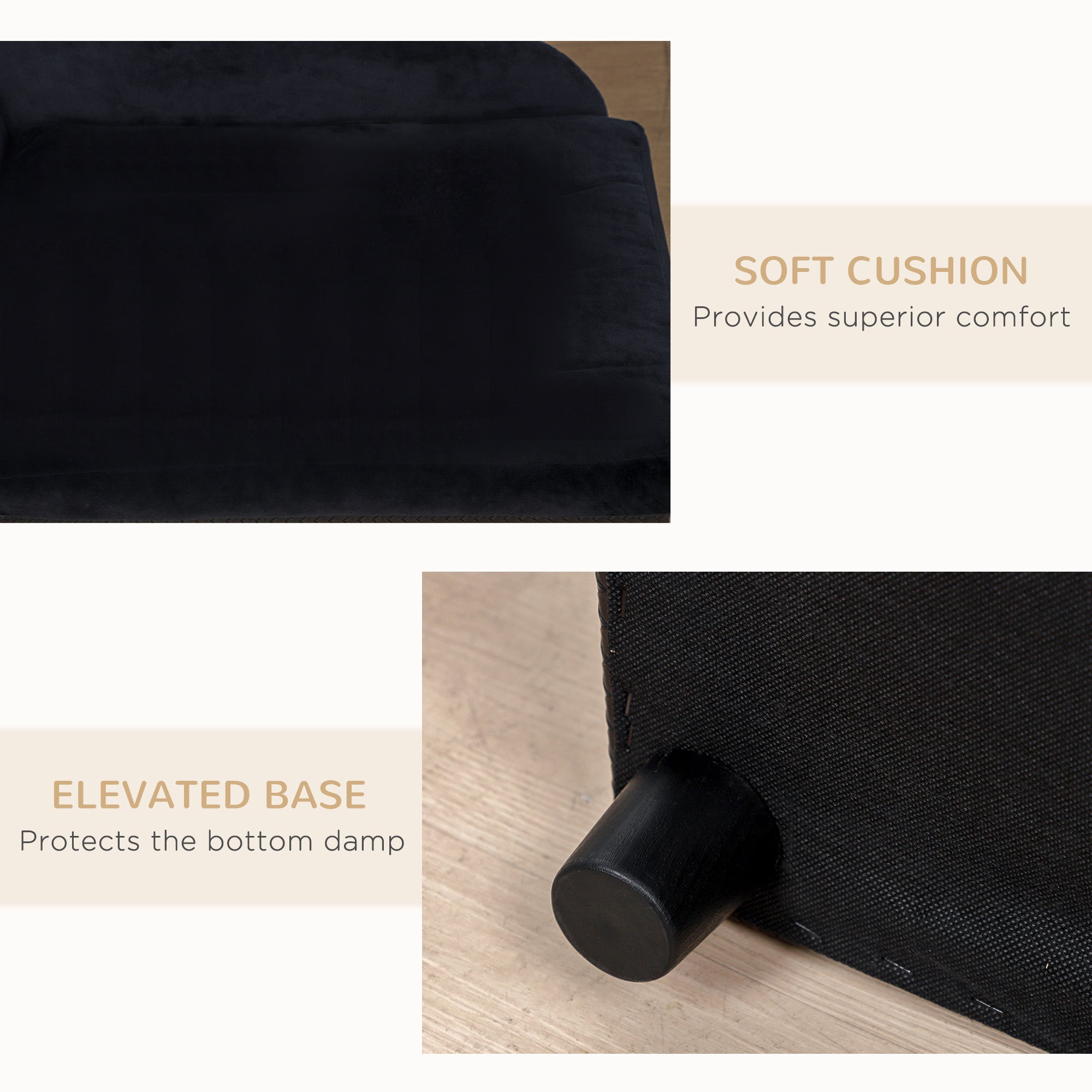 Pet Sofa Dog Couch Chaise Lounge Pet Bed with Storage Function Small Sized Dog Various Cat Sponge Cushioned Bed Lounge, Black Dog Sofas at Gallery Canada