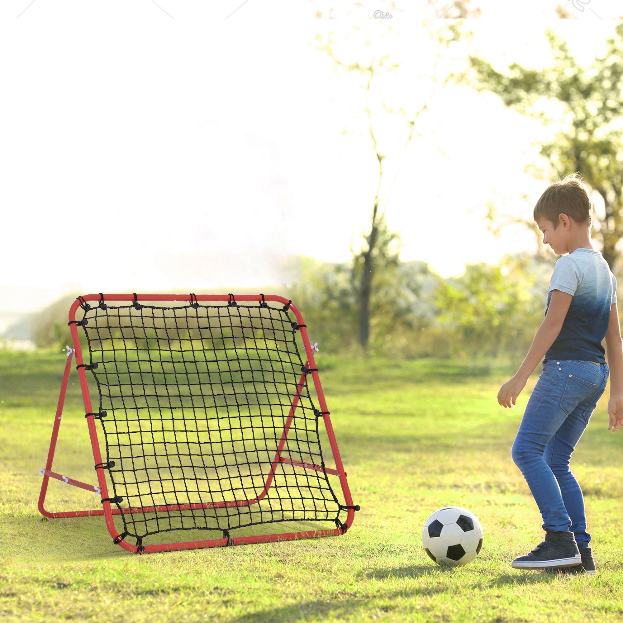 Volleyball Rebounder Net Football Training Aid Kickback Target Play Red Football at Gallery Canada