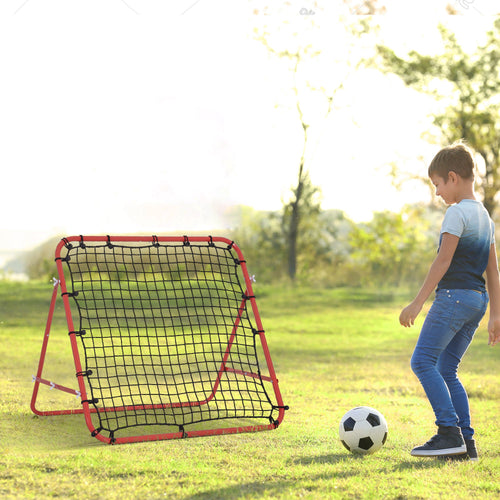 Volleyball Rebounder Net Football Training Aid Kickback Target Play Red