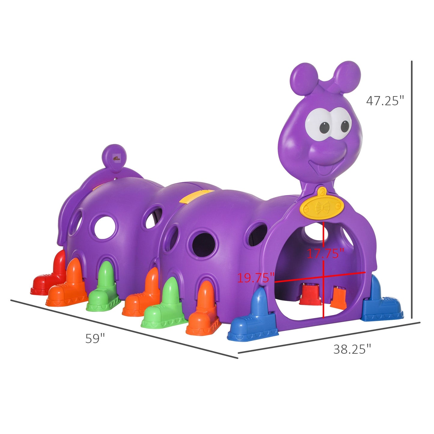 Caterpillar Tunnels for Kids to Crawl Through Climbing Toy Indoor &; Outdoor Play Structure for 3-6 Years Old, Purple Children's Play Tunnels Purple Body  at Gallery Canada