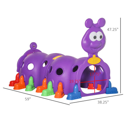 Caterpillar Tunnels for Kids to Crawl Through Climbing Toy Indoor &; Outdoor Play Structure for 3-6 Years Old, Purple Children's Play Tunnels Purple Body  at Gallery Canada