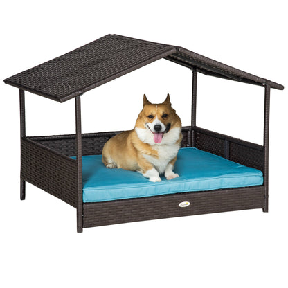 Wicker Pet House Dog Bed for Indoor/Outdoor Rattan Furniture with Cushion Houses, Kennels & Pens   at Gallery Canada