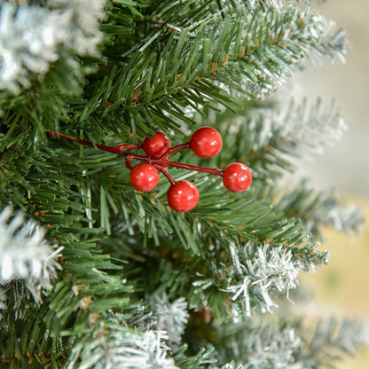 5ft Decorated Christmas Tree with Red Berries and Pine Cones, Flocked Christmas Tree with Pencil Shape, Green Pencil Christmas Trees   at Gallery Canada