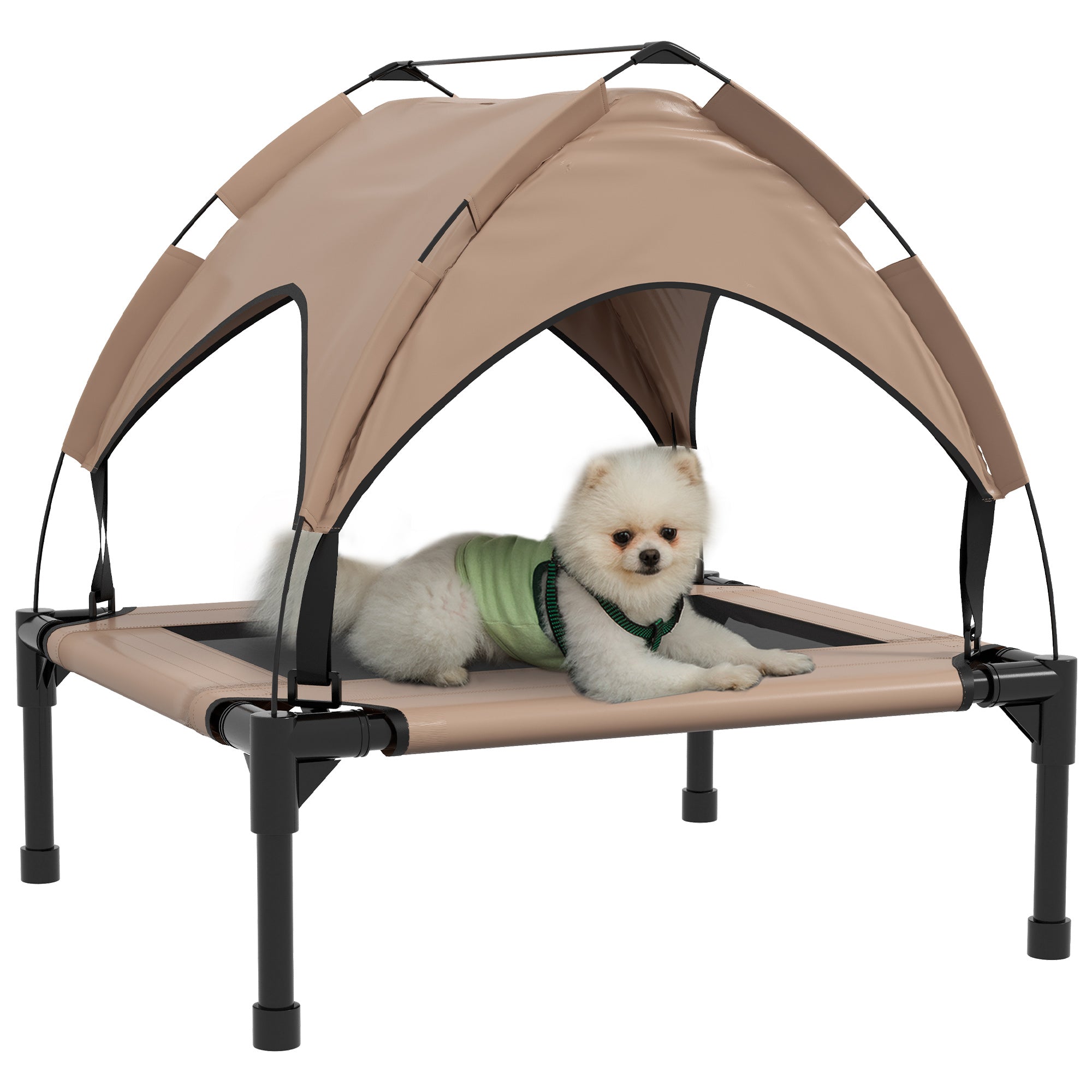 Raised Dog Bed Cooling Dog Cot w/ Canopy Washable Breathable Mesh, for Small and Medium Dogs, Coffee Elevated Dog Beds at Gallery Canada
