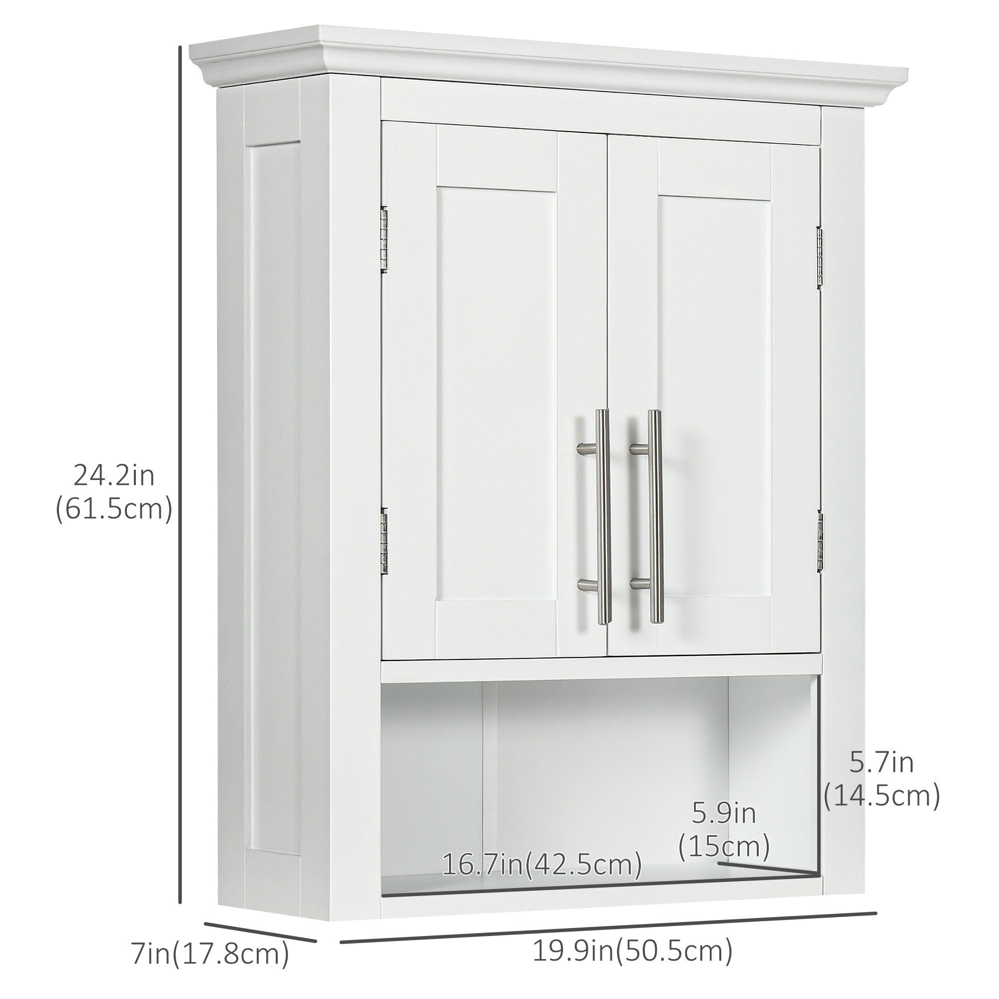 Bathroom Wall Cabinet, Medicine Cabinet, Over Toilet Storage Cabinet with Shelf for Living Room and Entryway, White Wall Mounted Cabinets   at Gallery Canada