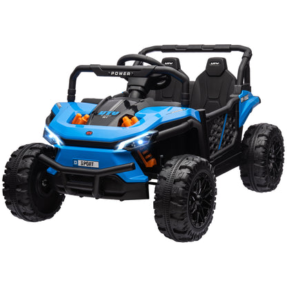 12V Kids Ride On Car, Toy Truck with Remote Control, Spring Suspension, LED Headlights, 3 Speeds, Blue Electric Toy Cars   at Gallery Canada