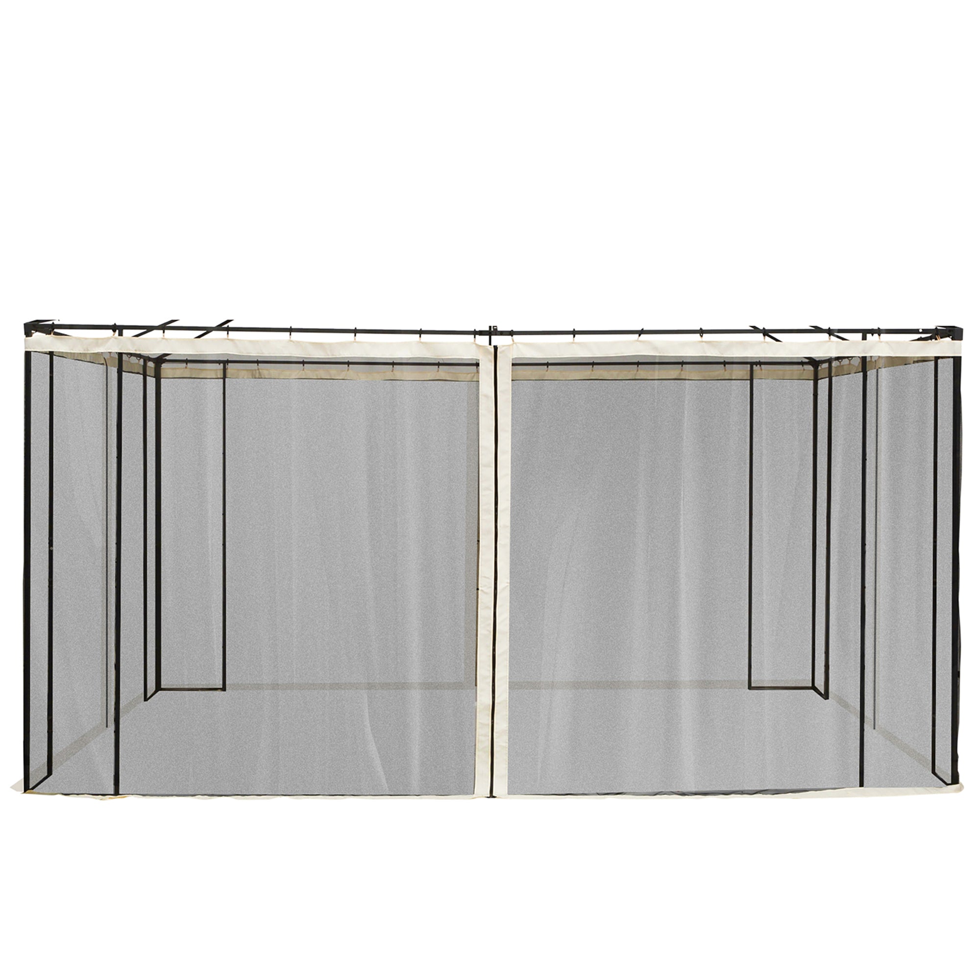 Replacement Mosquito Netting for Gazebo 10' x 13' Black Screen Walls for Canopy with Zippers for Parties and Outdoor Activities, Cream White Gazebo Sidewalls Black, Cream White at Gallery Canada