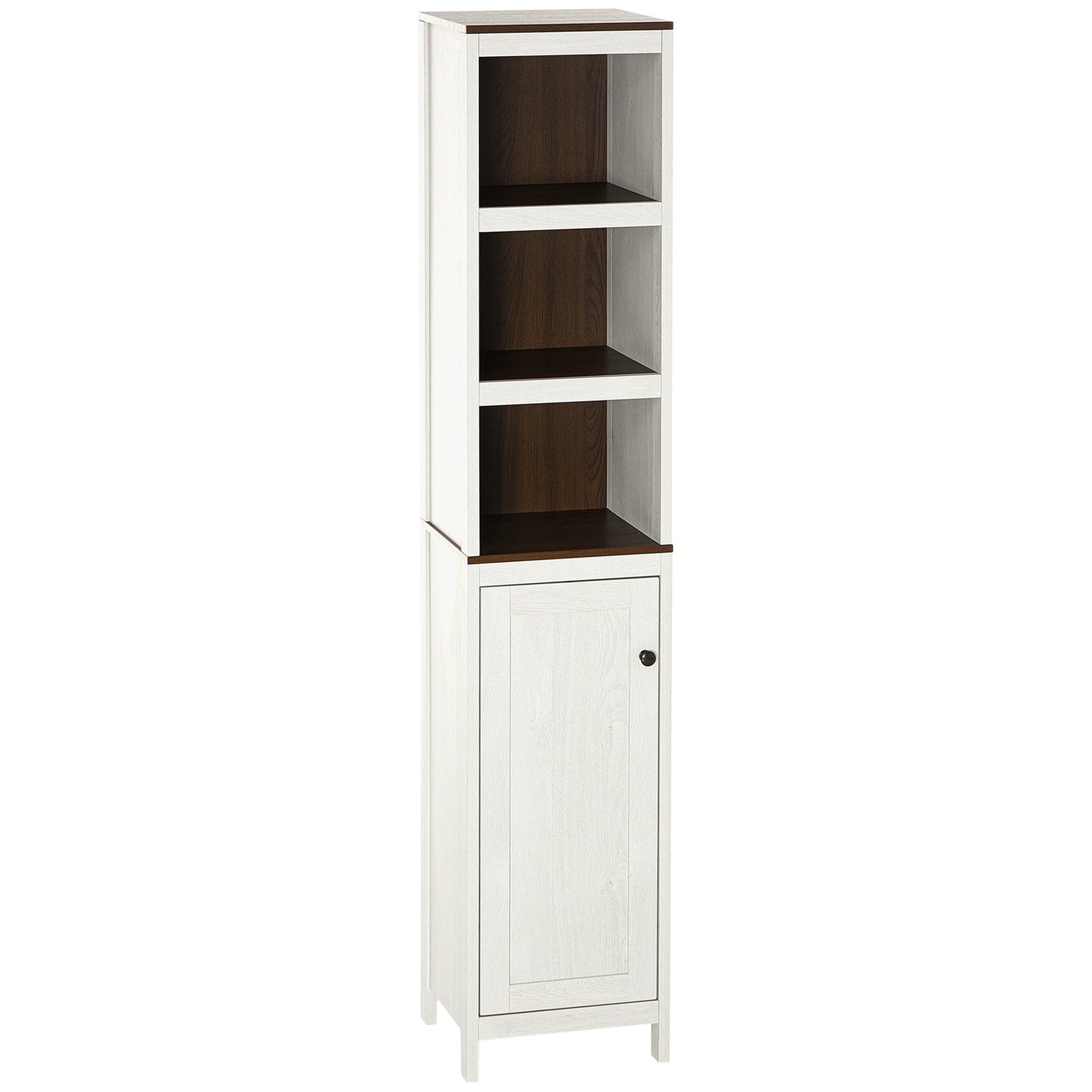 Tall Bathroom Storage Cabinet, Freestanding Tower Cabinet with 3 Open Shelves and Adjustable Shelf, Antique White Bathroom Cabinets Multi Colour  at Gallery Canada