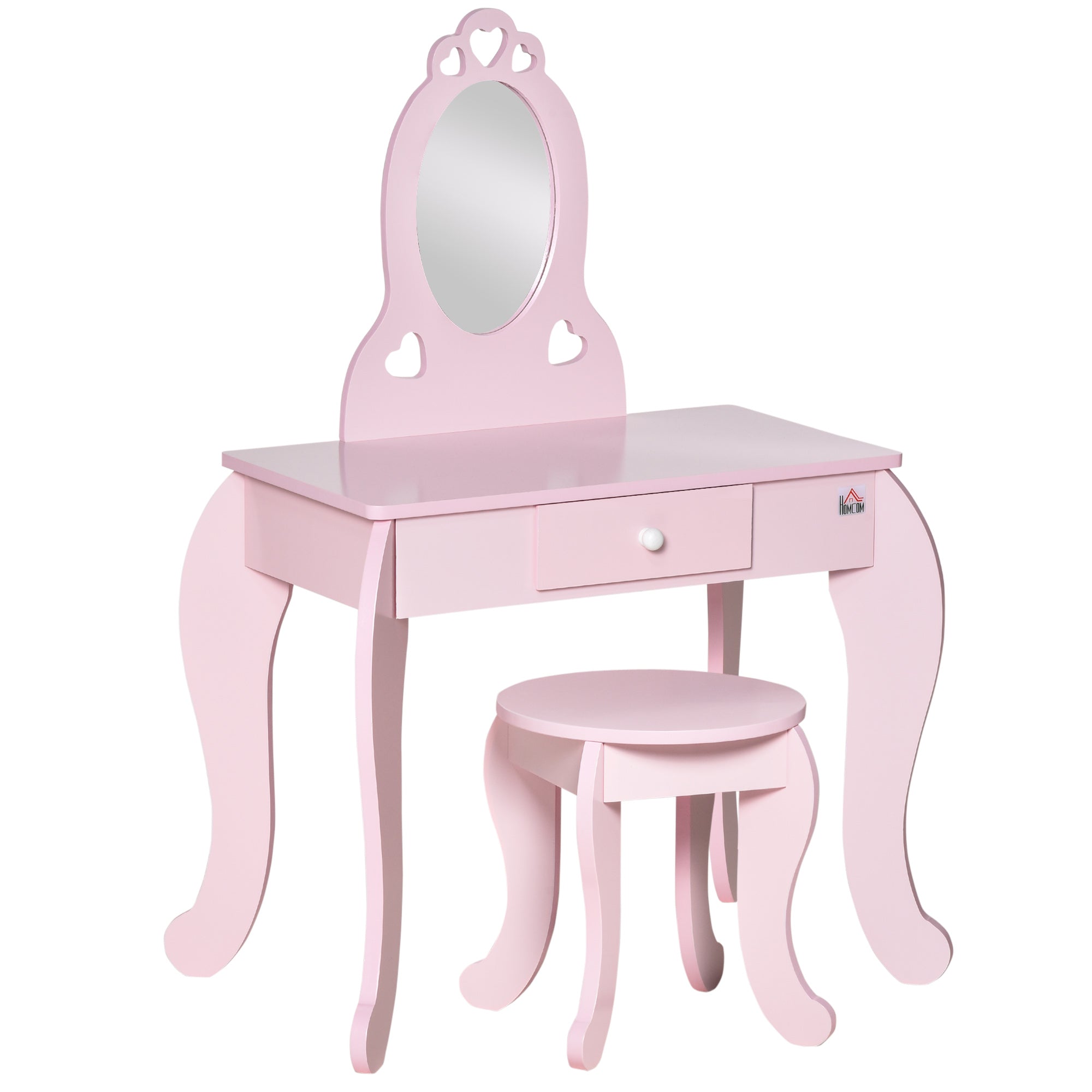 Kids Vanity Table Set with Mirror and Stool, Drawer, for 3-6 Years, Pink Toy Vanity   at Gallery Canada