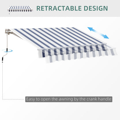 8' x 7' Retractable Patio Awning, UV & Water-Resistant, Aluminum Frame, Blue Deck Awnings   at Gallery Canada