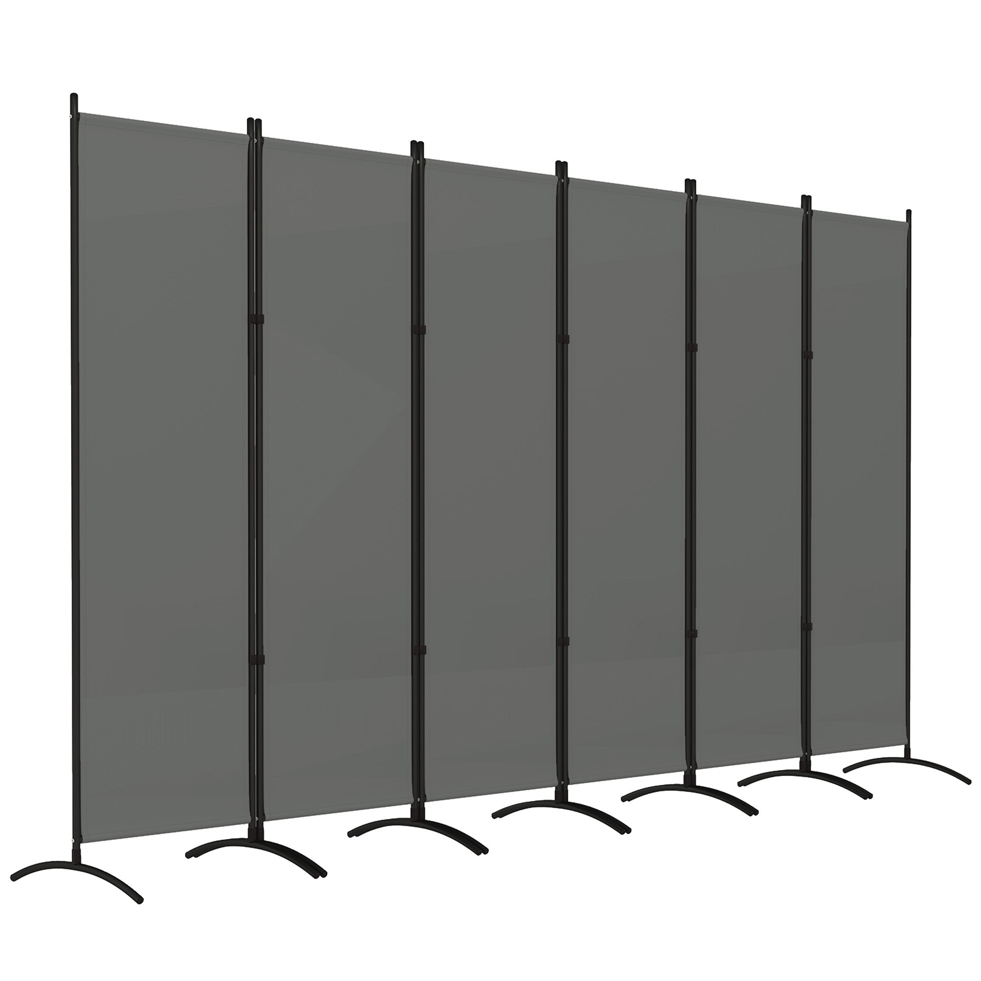 6 Panel Folding Room Divider, UV30+ Privacy Screen, Indoor Outdoor Privacy Panel with Stable Base, Dark Grey Side Awnings at Gallery Canada