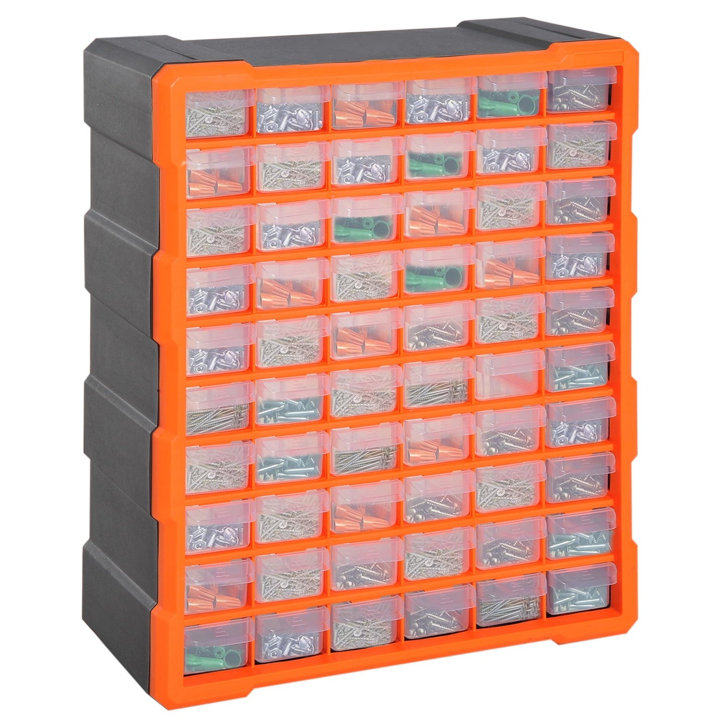 60 Drawers Parts Organizer Desktop or Wall Mount Storage Cabinet Container for Hardware, Parts, Crafts, Beads, or Tools, Orange Tool Organizers Orange  at Gallery Canada