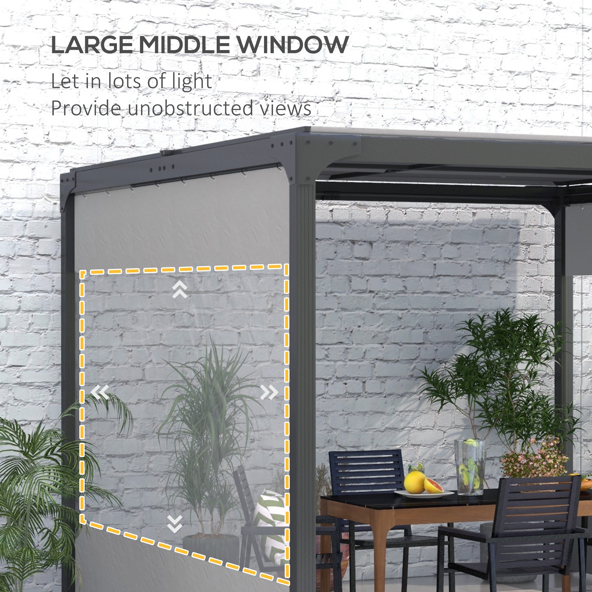 Pergola Gazebo Curtains for 10' x 10' Pergola, 2 Pack Side Panels Replacement with Large Windows and Zipped Doors Gazebo Sidewalls at Gallery Canada