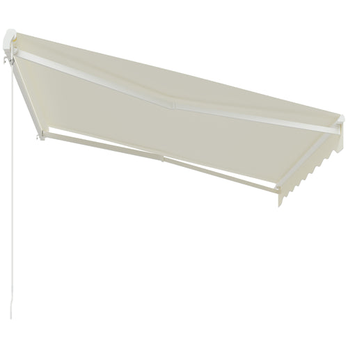 10' x 8' Electric Retractable Awning, UV Protection Sun Shade Shelter w/ Remote Controller for Deck Balcony Yard, Cream