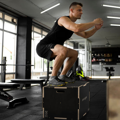 24/20/16 In Wooden Plyometric Jump Box with Handle Openings for Home Gym Workout Training More-Strength Training Equipment   at Gallery Canada