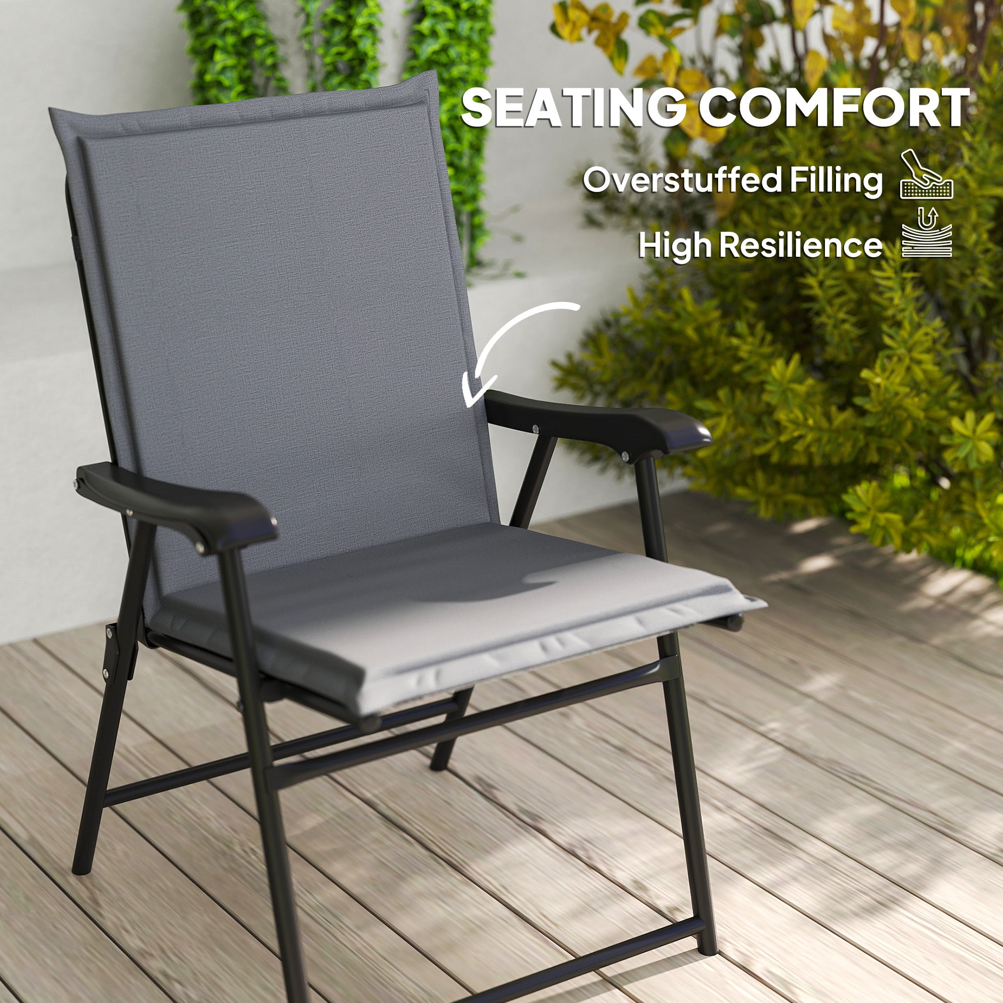 2-Piece Patio Chair Cushions with Ties, UPF50+ Seat Patio Cushions Set for Garden Furniture, Light Grey Patio Chair Cushions at Gallery Canada