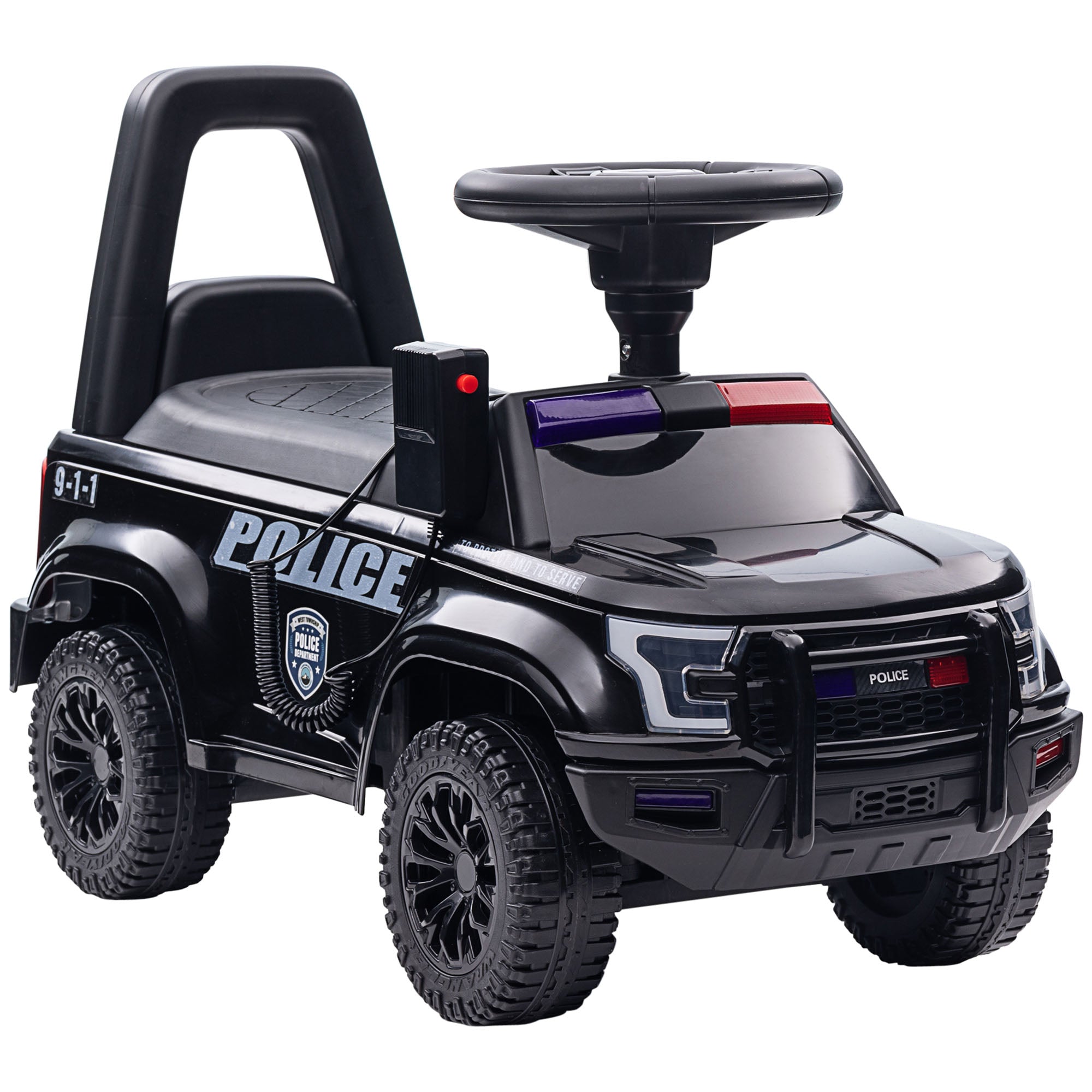 Kids Ride On Sliding Car with Hidden Under Seat Storage, Foot-to-Floor Design, Black Push Cars for Toddlers at Gallery Canada