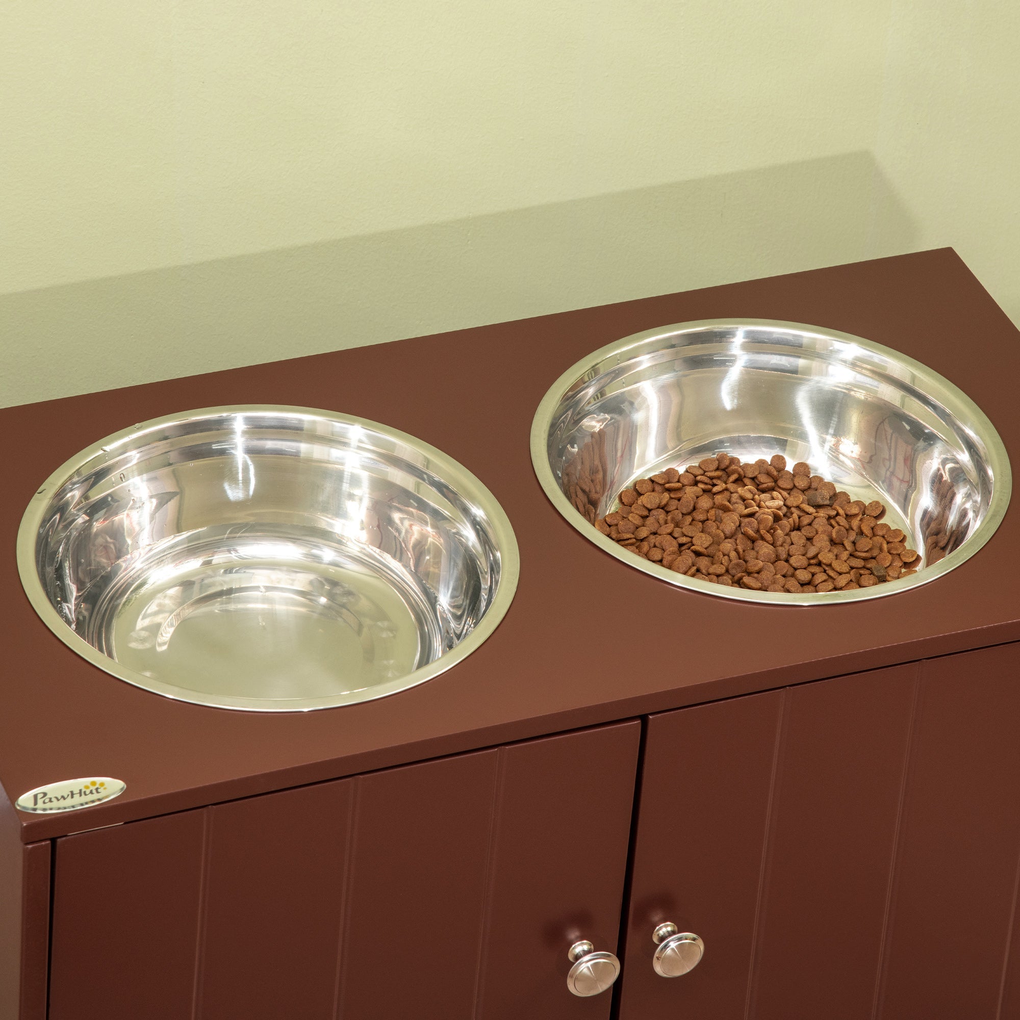 Elevated Dog Bowls, Pet Feeding Station with Stand, Brown Dog Bowls   at Gallery Canada