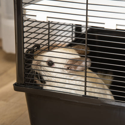 3-tier Hamster Cage, Guinea Pig Cage, Pet Chinchillas Play House Indoor with Accessories Food Dish Water Bottle, Ramps, 31.5"x19"x 23", Black Houses & Habitats   at Gallery Canada