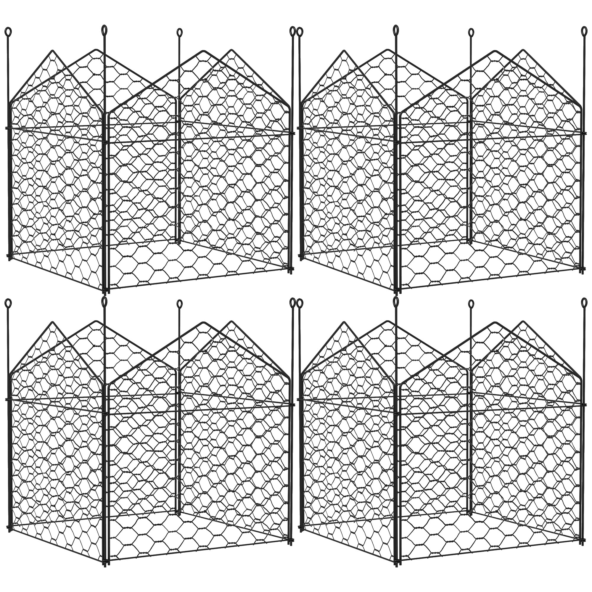 4 Pack Garden Cloches for Plants, 12