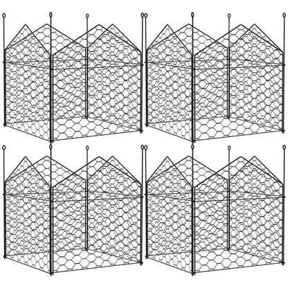 4 Pack Garden Cloches for Plants, 12" x 14" Metal Crop Cage, Plant Cages to Keep Animals Out, Black Walk In Greenhouses Black  at Gallery Canada