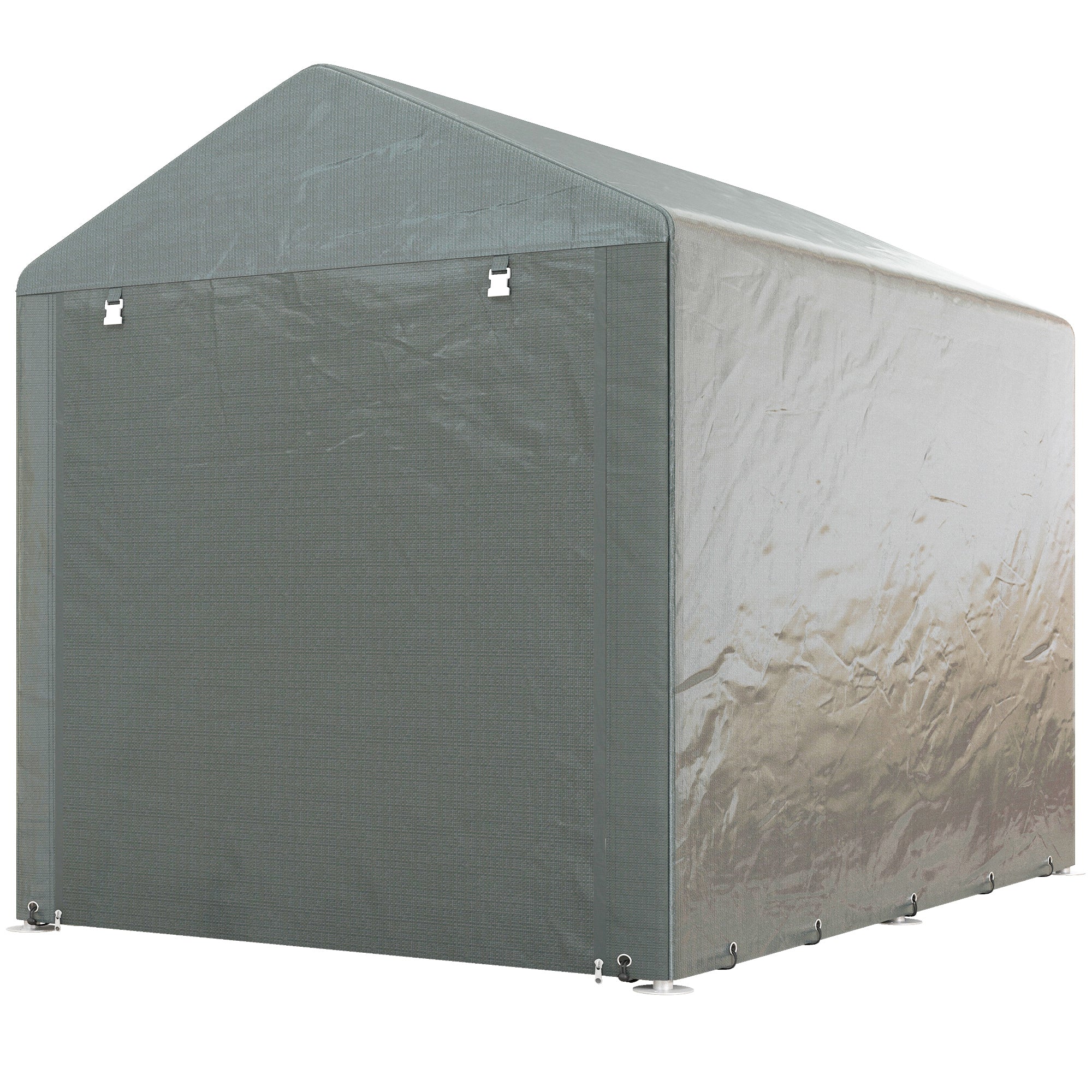 Portable Bicycle Shed with Galvanized Steel Frame and Large Door, Waterproof Outdoor Shed for Garden Tools, Light Grey Sheds Light Grey at Gallery Canada