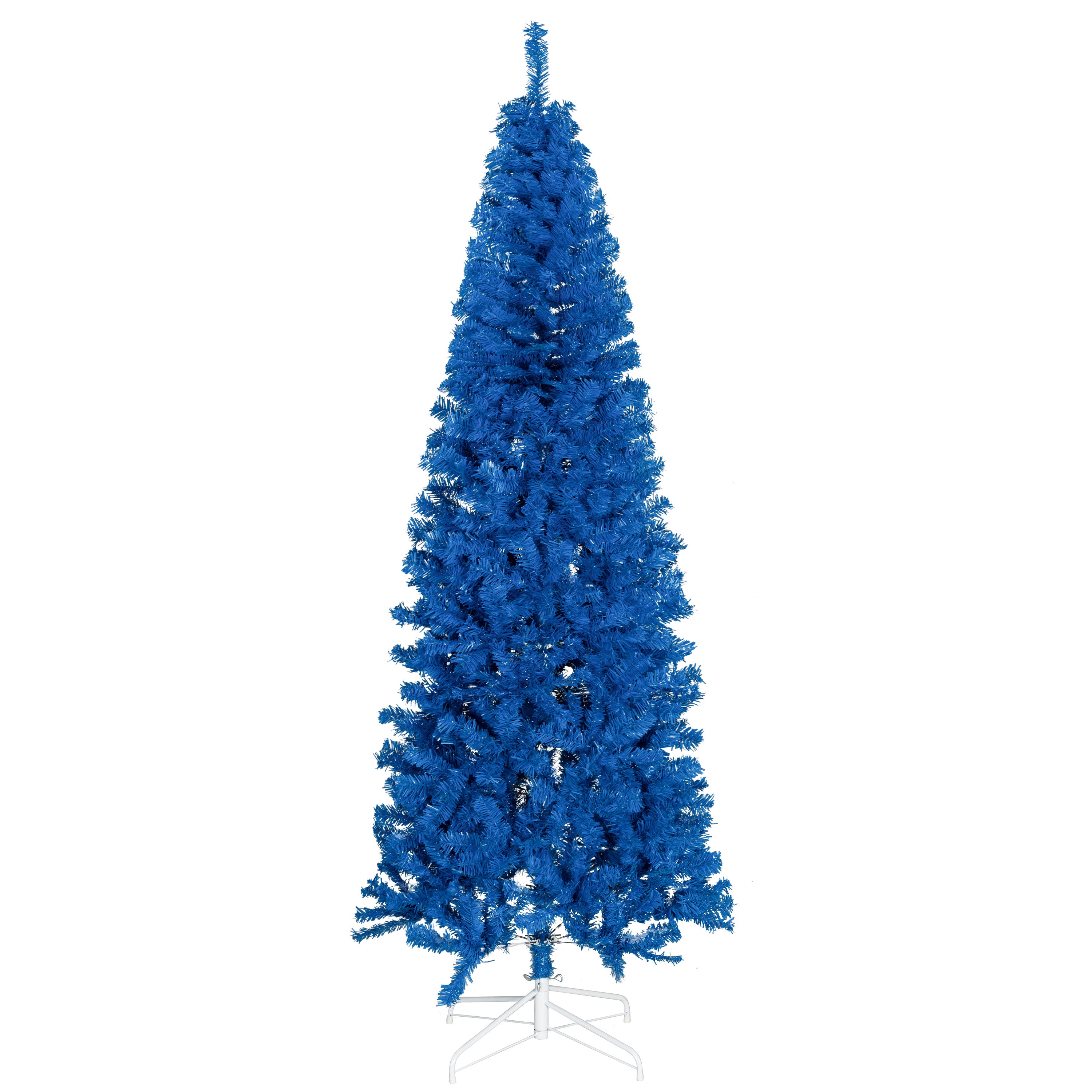 7FT Pencil Christmas Tree, Artificial Christmas Tree with Automatic Open for Home Party, Blue Pencil Christmas Trees   at Gallery Canada