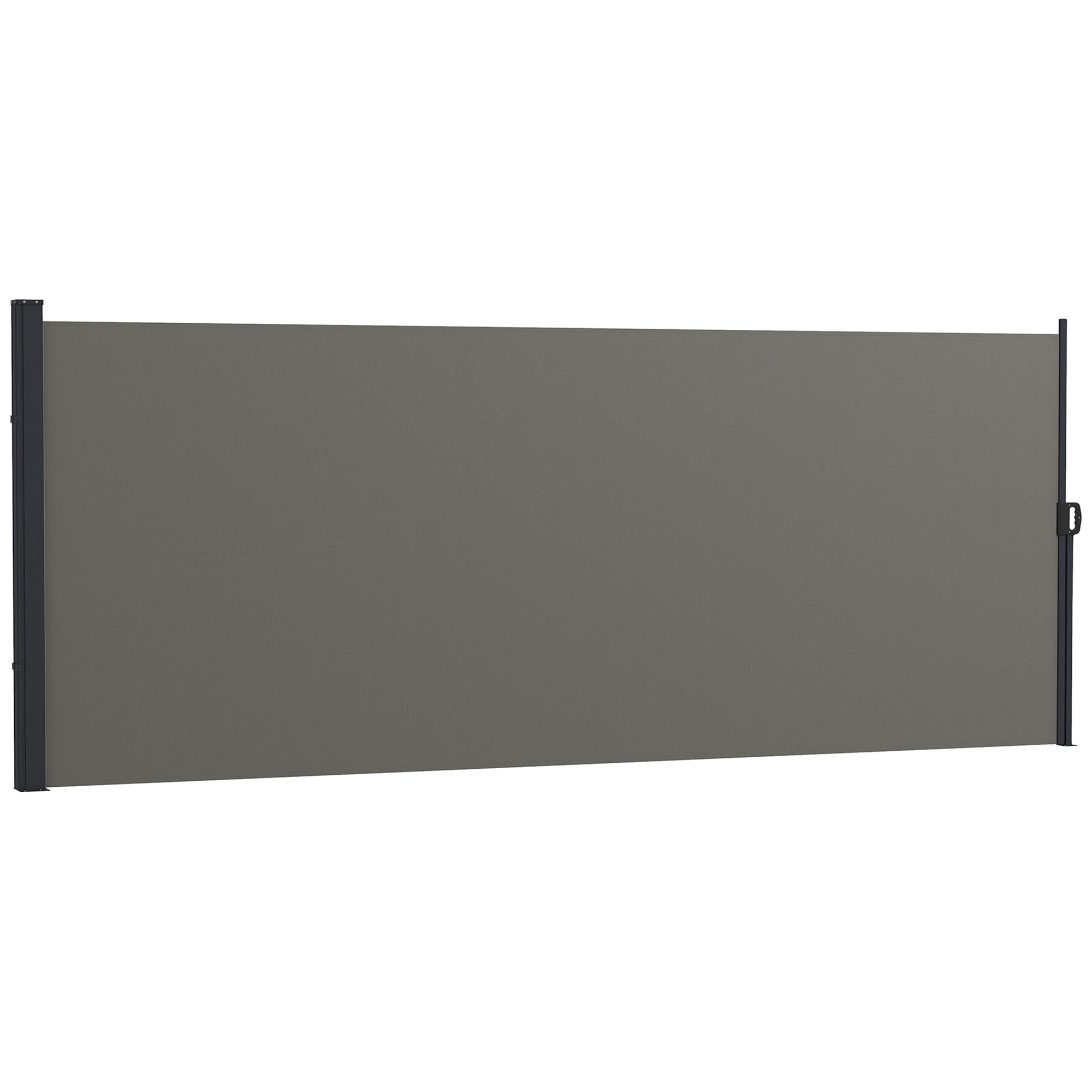 13' x 5' Retractable Side Awning, Outdoor Privacy Screen for Garden, Hot Tub, Balcony, Terrace, Pool, Dark Grey Side Awnings Dark Grey at Gallery Canada