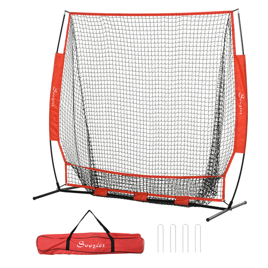 6' x 6' Baseball Net for Hitting Pitching Practice with Carry Bag, Red Baseball   at Gallery Canada