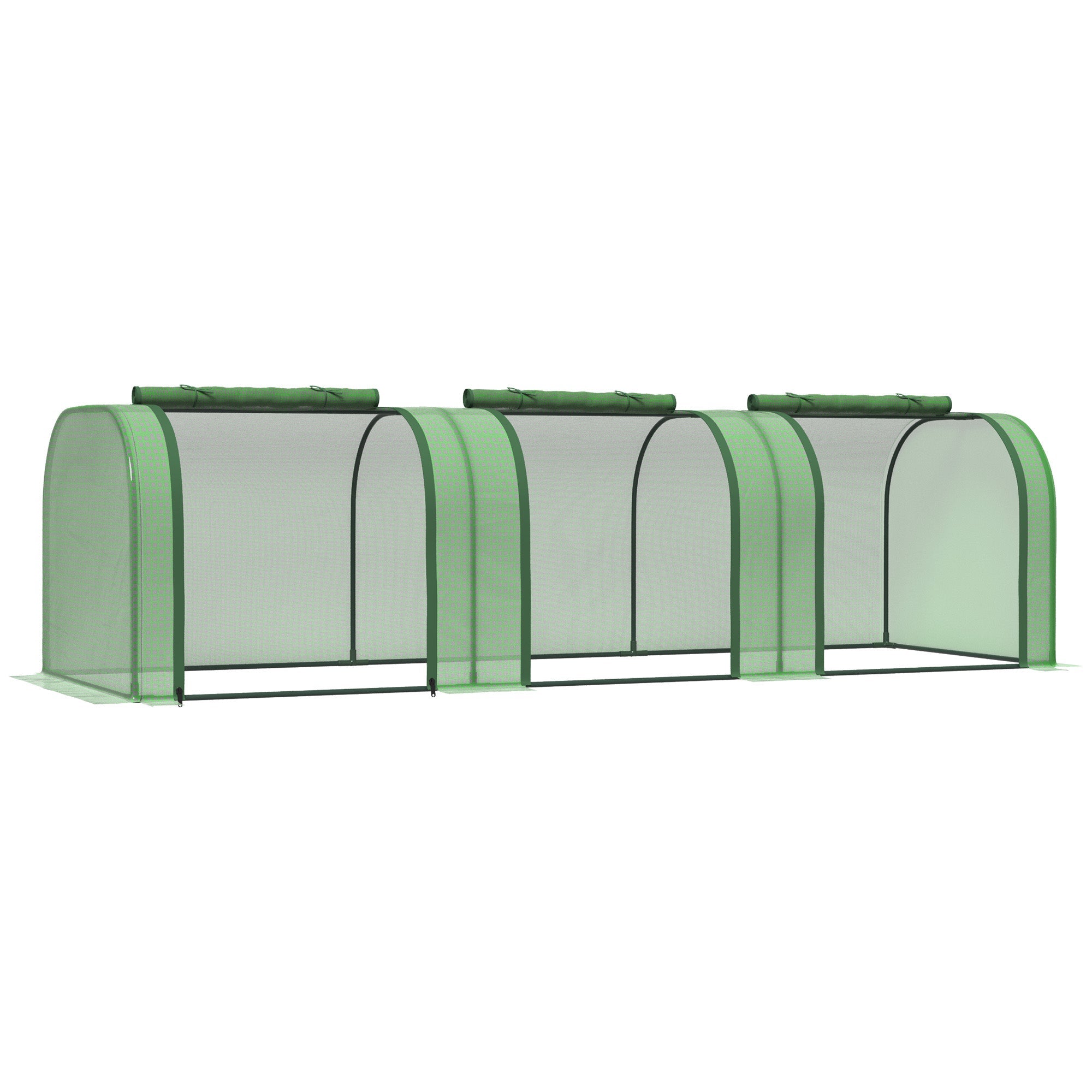 9.7' x 3.3' x 2.5' Mini Tunnel Greenhouse with PE Cover Garden Green Grow Shed with Steel Frame Zipped Doors, Dark Green Mini Greenhouses   at Gallery Canada