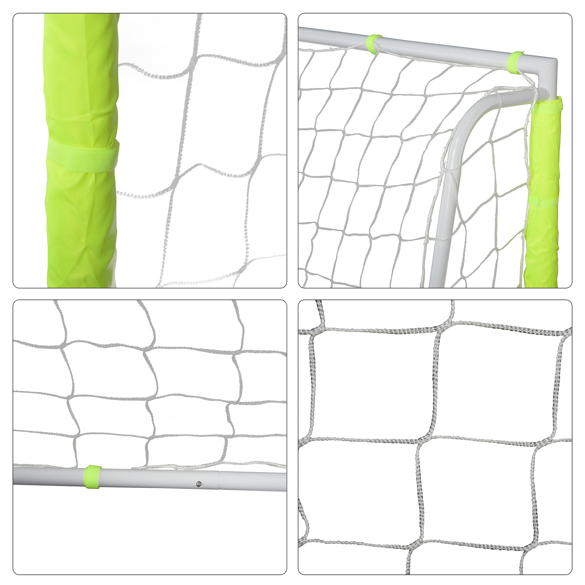 6ft x 4ft Soccer Goal Net with Metal Frame, PE Mesh, Ground Stakes, Easy Assembly, Yellow Football   at Gallery Canada