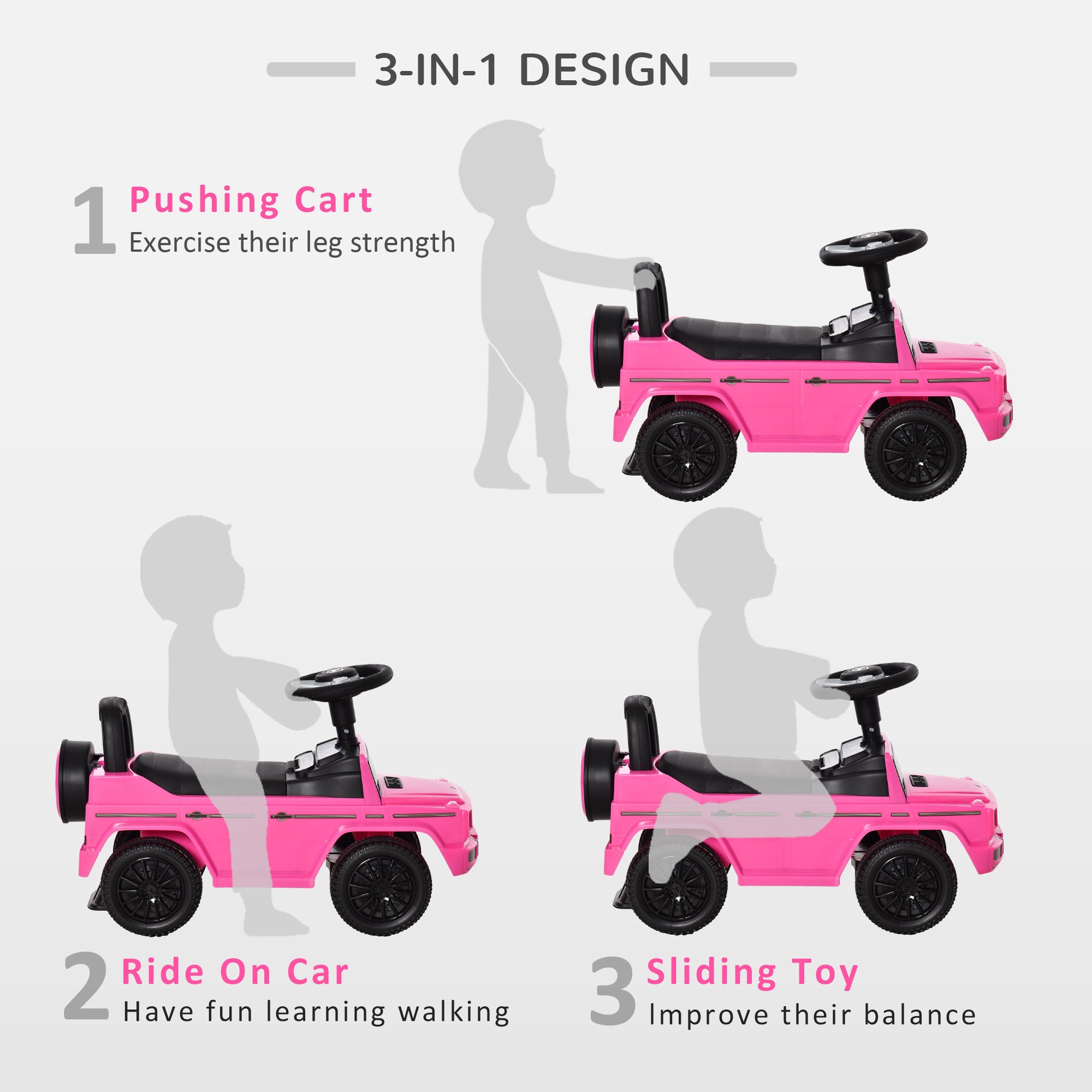 Compatible Baby Toddler Push Car Foot-to-Floor Ride-On Wheel Mercedes-Benz G350 Licensed Pink Push Cars for Toddlers at Gallery Canada