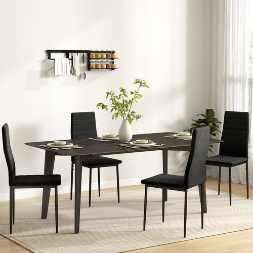 Modern Dining Chairs, Set of 4, High Back Upholstery and Metal Legs for the Living Room, Kitchen, Home Office, Black