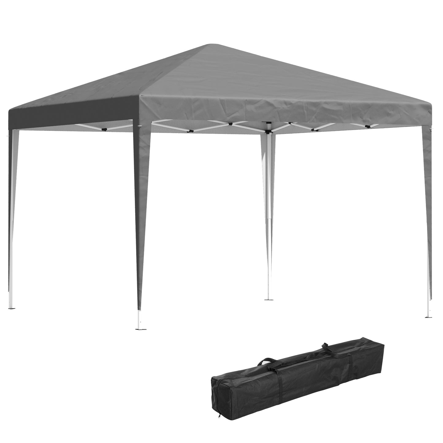 10 x 10ft Folding Pop Up Tent Outdoor Gazebo Canopy with Carrying Bag, Grey Pop Up Canopies at Gallery Canada