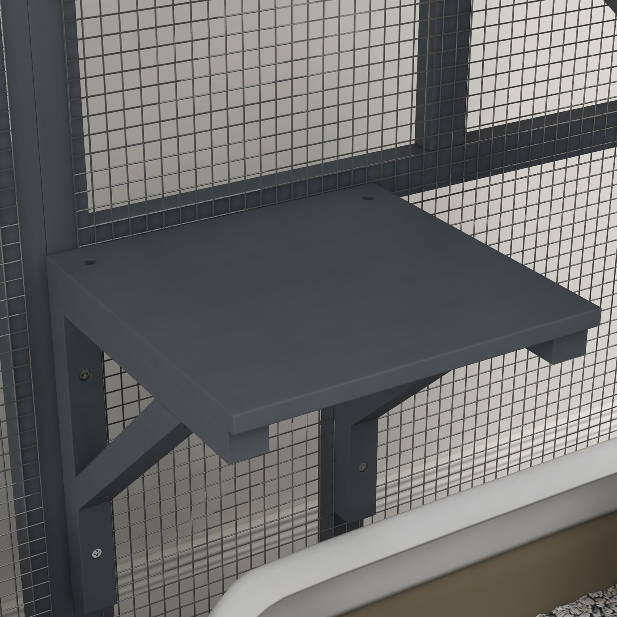 Cat Condo Wooden Indoor Cat House on Wheels with Cat Flap Door Platforms Hammock Openable Top for 2 Cats, Light Grey Outdoor Cat Enclosures at Gallery Canada