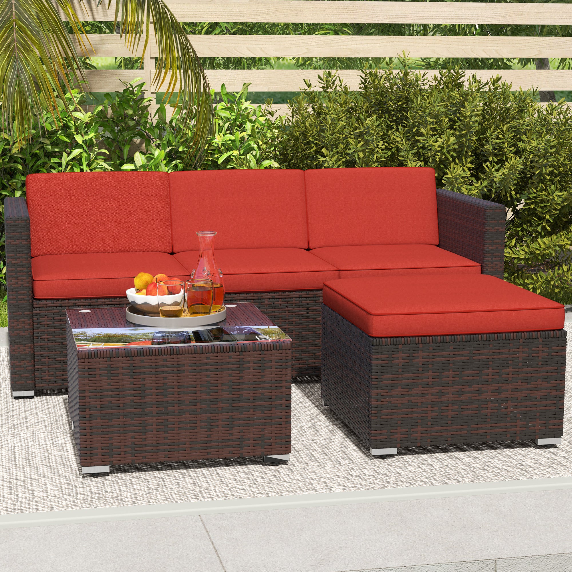 Patio Furniture w/ Soft Cushions, Corner Sofa Sets, Red Patio Furniture Sets at Gallery Canada