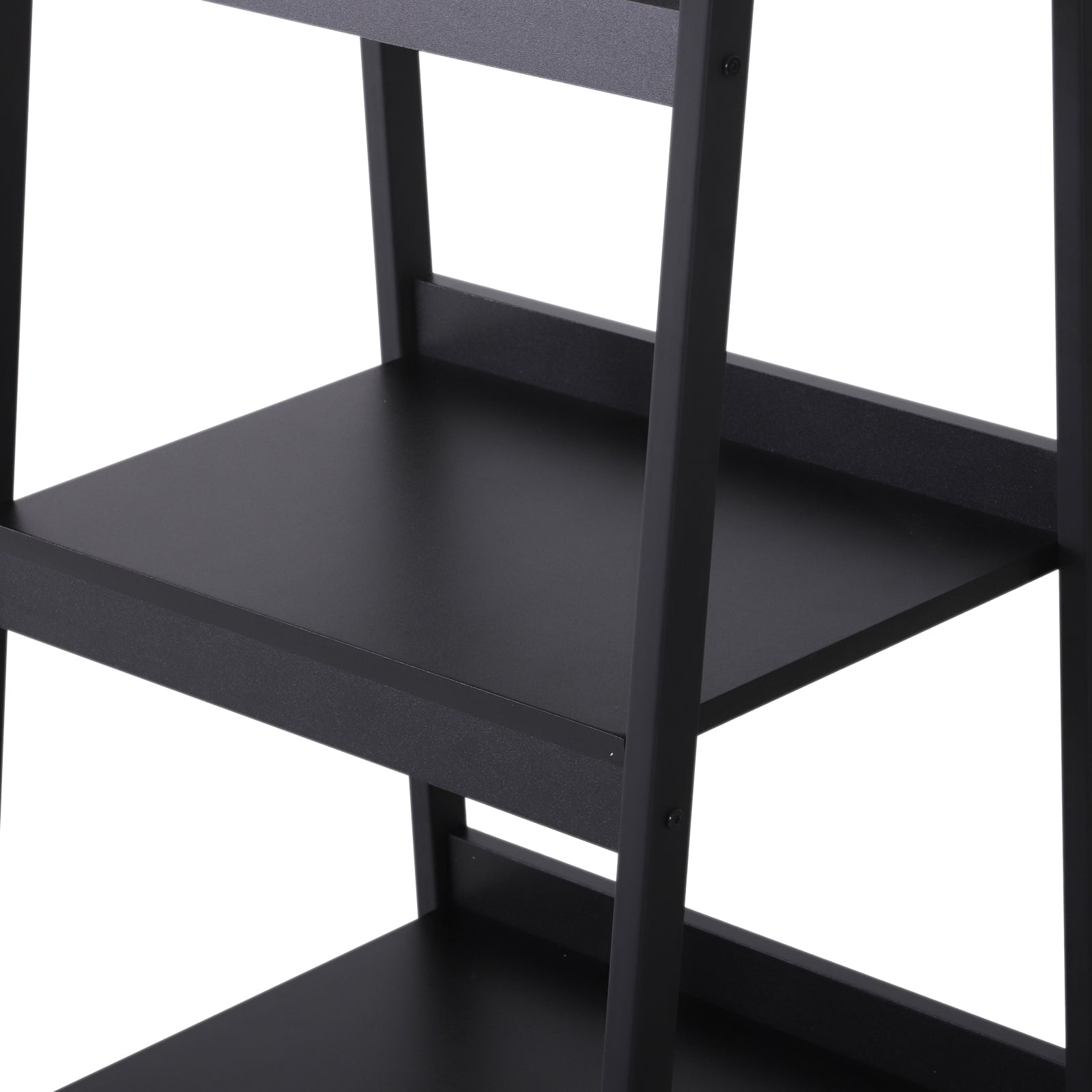 Set of 2, 4 Tier Ladder Shelf Bookcase, Multi-Use Display Rack, Storage Shelving Unit Display Stand, Flower Plant Stand, Home Office Furniture, Black Display Bookshelves   at Gallery Canada