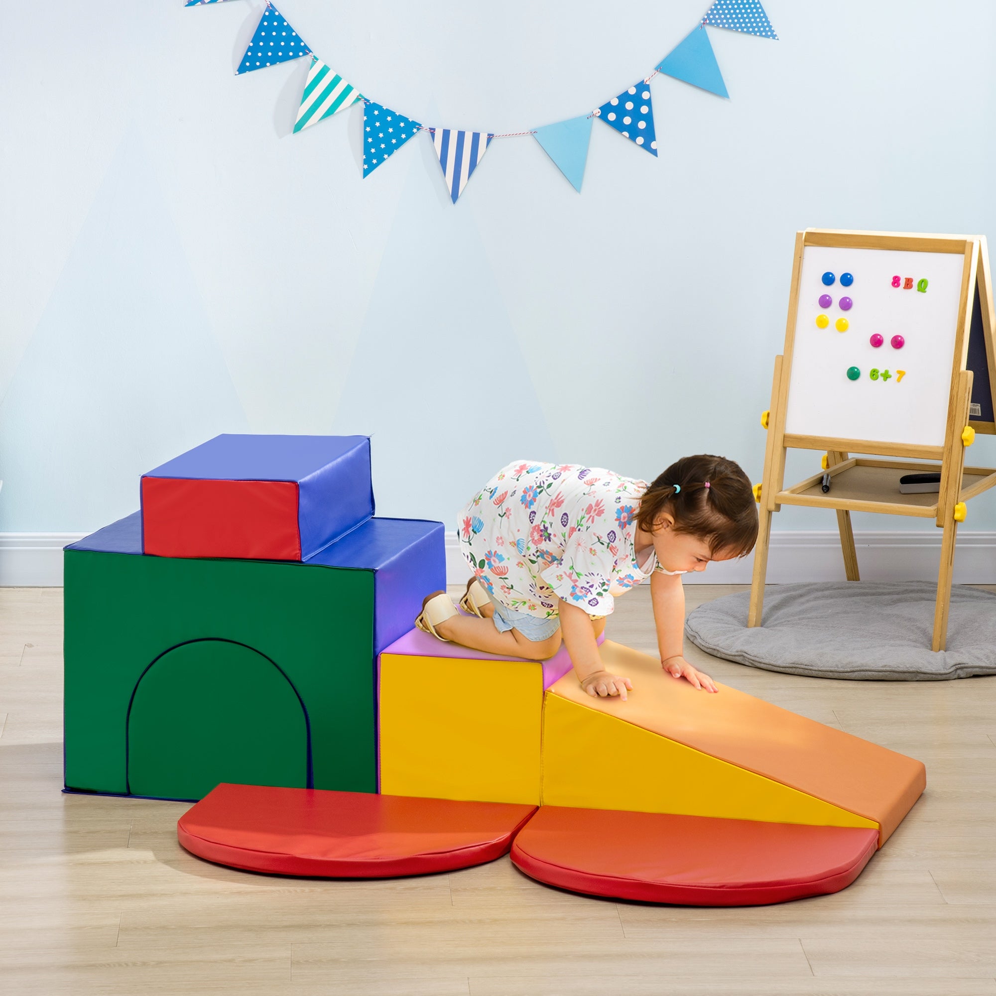 7-piece Soft Play, Foam Climbing Blocks for Toddlers, Kids' Educational Climbing Crawling Toys, Kids Foam Play Set Stairs and Ramp, Multicolored Baby Gym & Playmats at Gallery Canada