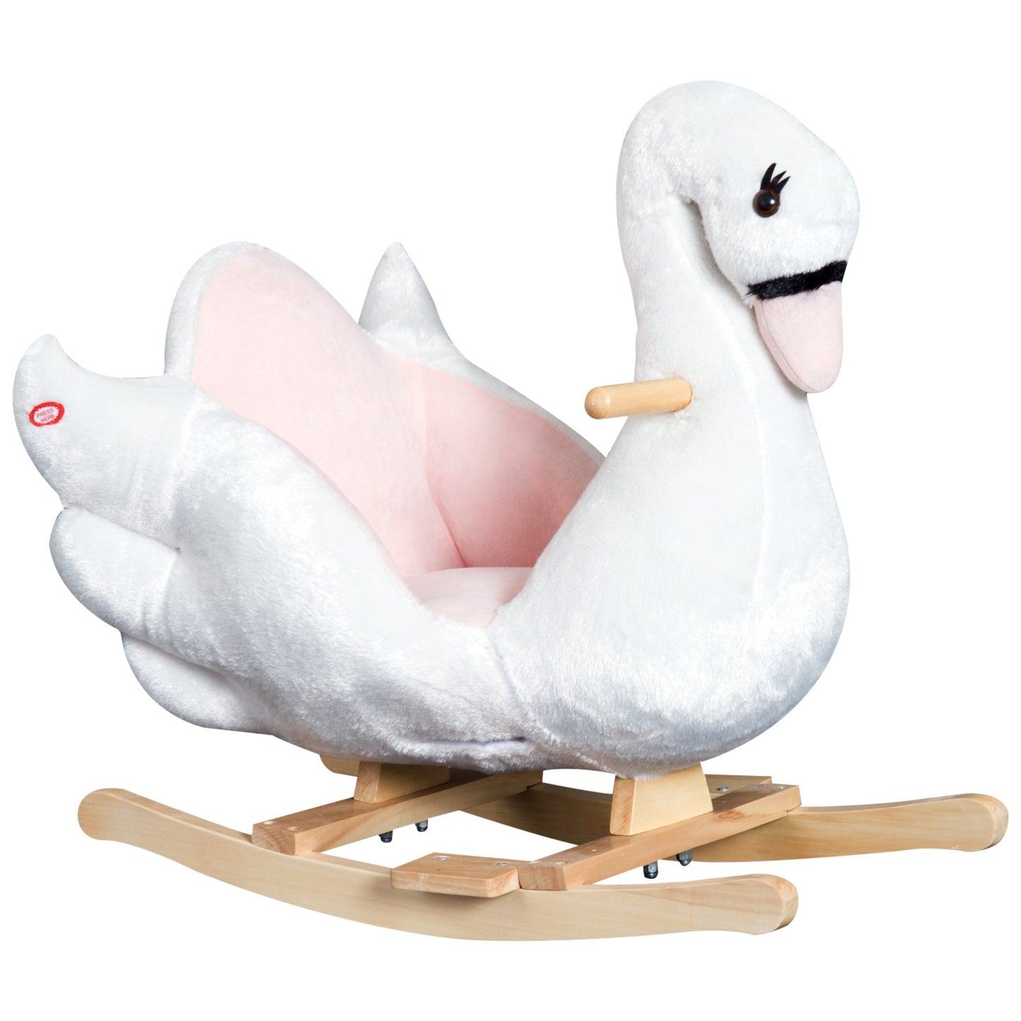 Soft Warm Kids Rocking Horse Child Plush Ride On Toy Swan Style Playtime with Lullaby Song White Rocking Horses   at Gallery Canada