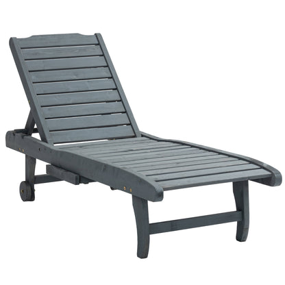 Adjustable Lounge Chair, Outdoor Patio Chaise Recliner with Pull-out Tray and 2 Wheels Chaise Loungers   at Gallery Canada