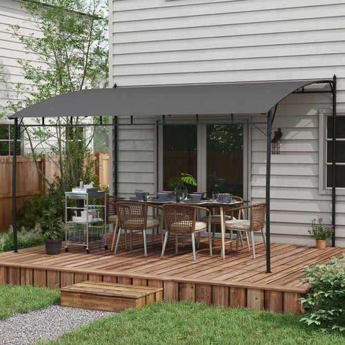 10' x 13' Outdoor Pergola with UV30+ Protection Canopy and Steel Frame for Porch, Patio, Deck, Backyard, Dark Grey