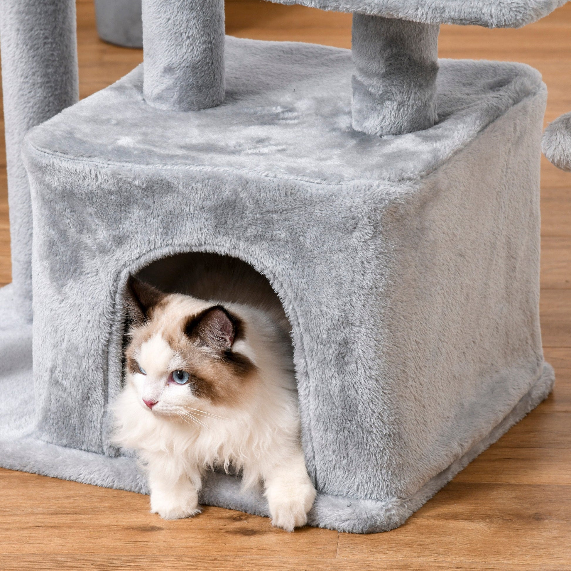 Cat Tree for Indoor Cats, Multi-Level Cat Condo with Sisal Scratching Post, Perch, Hanging Ball, Light Grey Cat Towers   at Gallery Canada