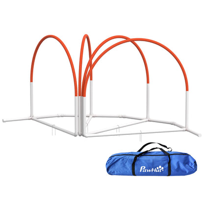 Dog Agility Kit Pet Obstacle Course Training Equipment Outdoor with Weave Poles, Carry Bag, Orange Dog Agility Training Equipment Multi Colour  at Gallery Canada