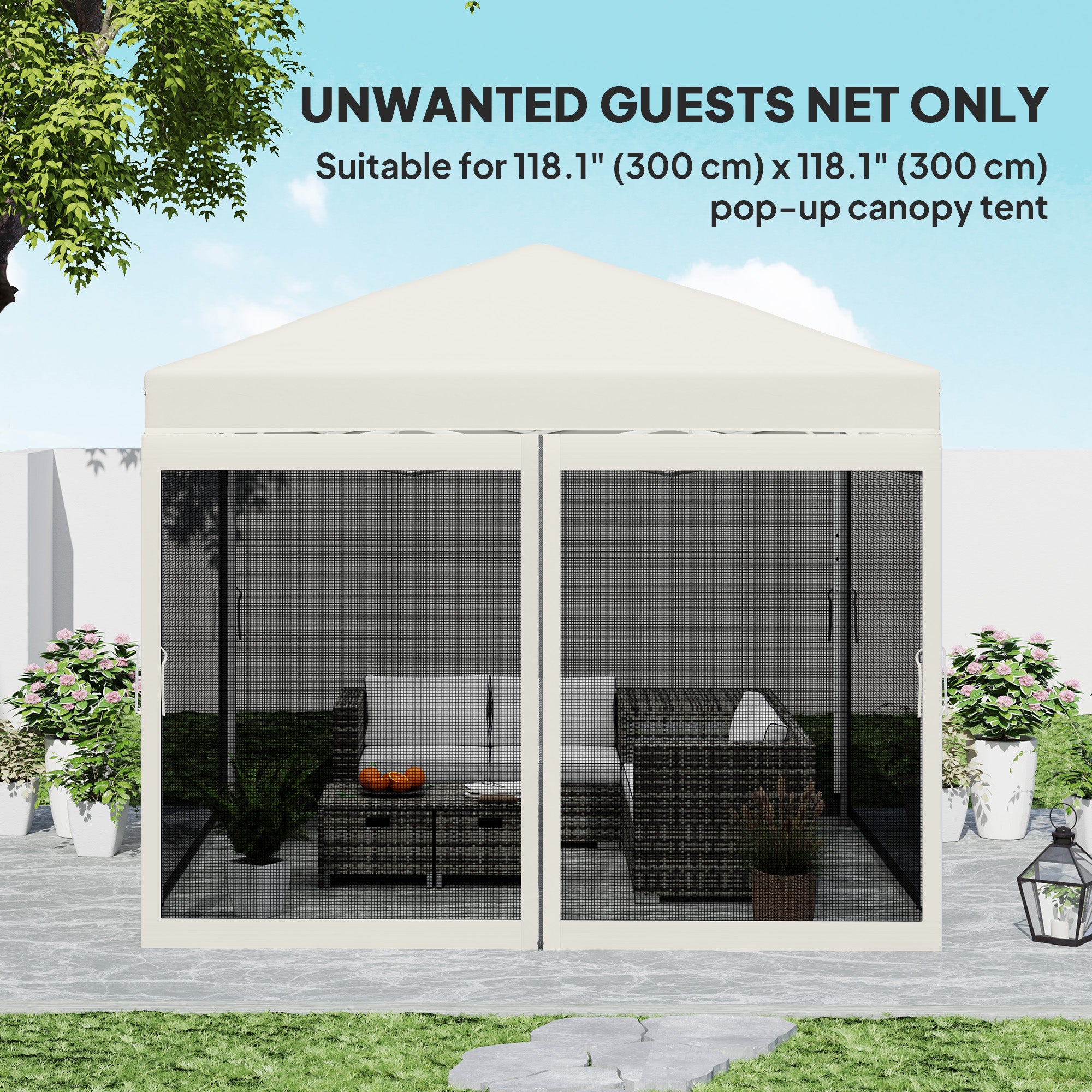 Gazebo Mosquito Netting, Replacement Mosquito Netting with Zippers for 10' x 10' Pop-Up Canopy Tent (Mosquito Net Only) Gazebo Sidewalls at Gallery Canada